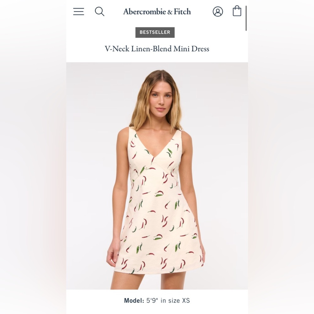 Abercrombie & Fitch V Neck Linen Minidress